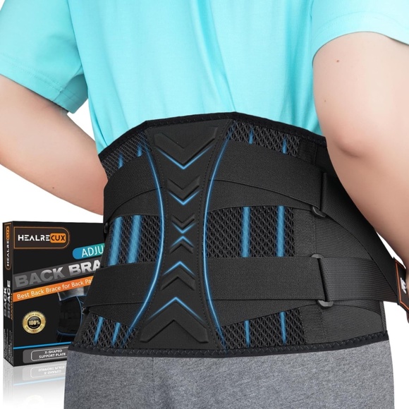 Back Brace for Lower Back Pain Relief with 7 Stays, Back Support Belt with Adjus - Picture 3 of 7
